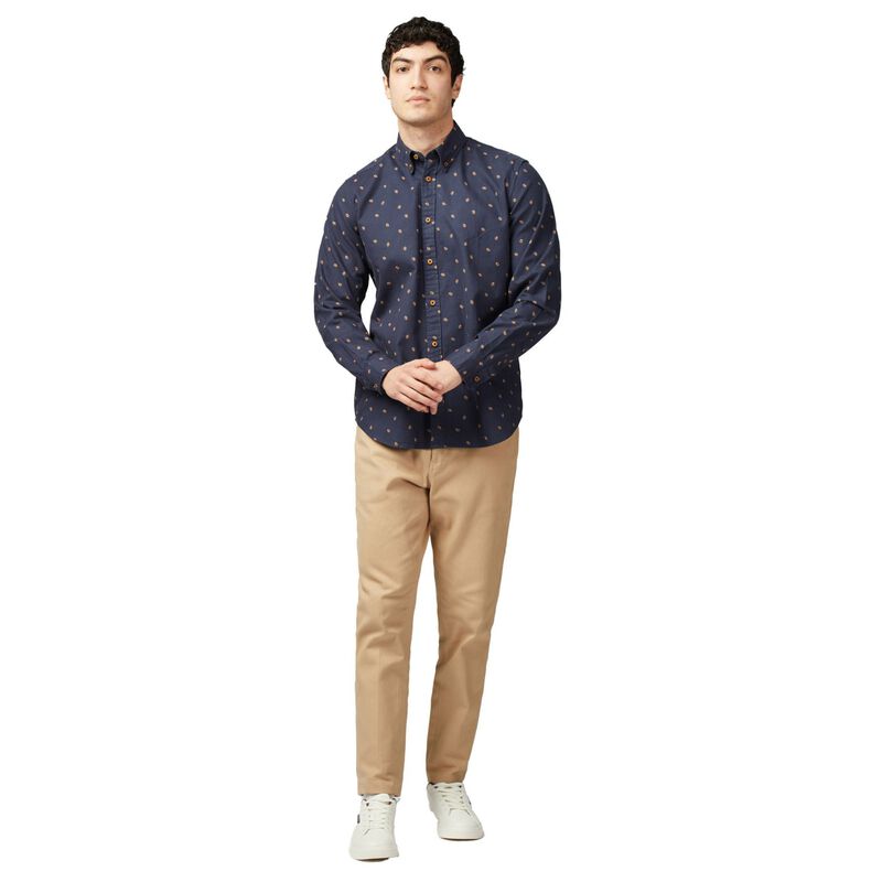 Ben Sherman Scattered Geo Print Brushed Twill Shirt image number 3